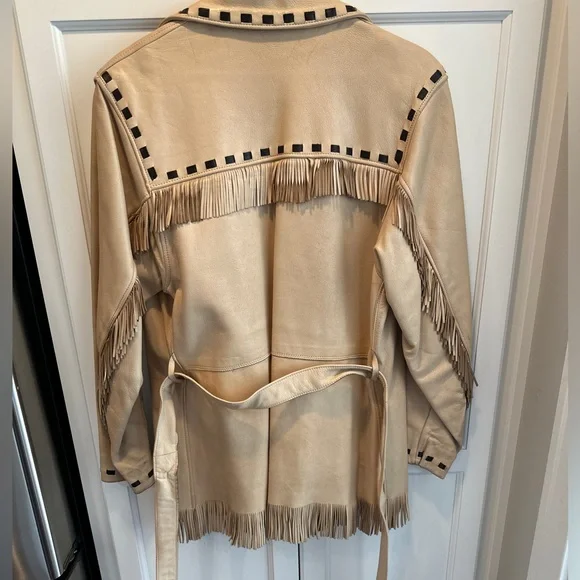 Vintage 1950 Western Fringed Deerskin Leather  Coat Size 8  Berlin Wisconsin - Picture 10 of 16